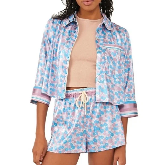 Free People Pillow Talk Silky Satin PJ Pajama Set NEW WITH TAGS - Picture 14 of 14